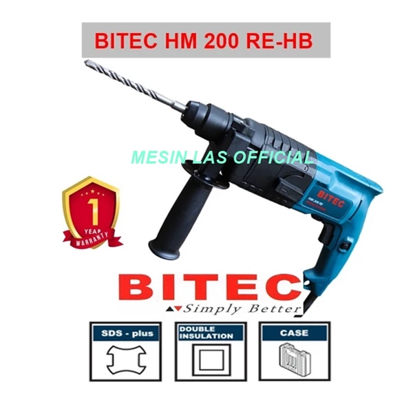 Mesin Bor Tangan BITEC HM 200 RE-HB Rotary Hammer SDS Plus