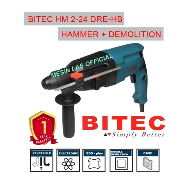 Mesin Bor Tangan BITEC HM 2-24 DRE-HB Rotary Hammer SDS Plus