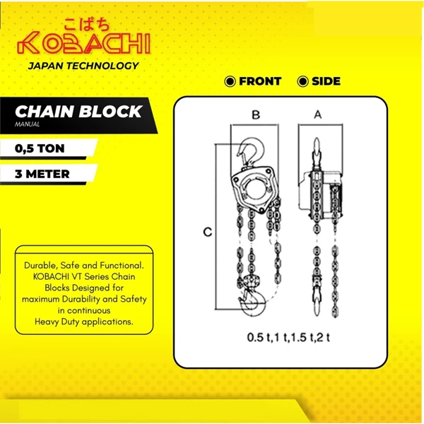 Chain Block 0.5 Ton x 3 Meter Kobachi