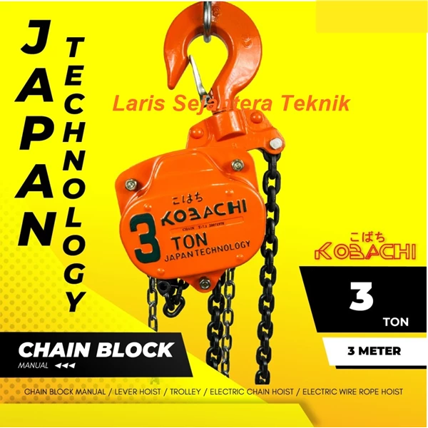 Chain Block 3 Ton x 3 Meter Kobachi Takel Katrol