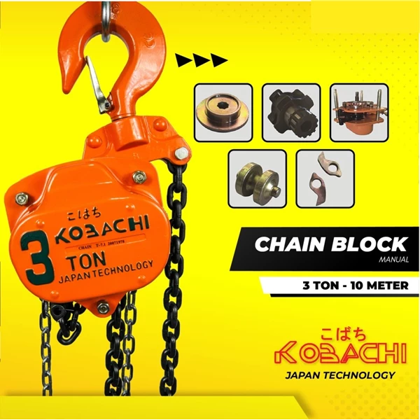 Chain Block 3 Ton x 10 Meter Kobachi Takel Katrol