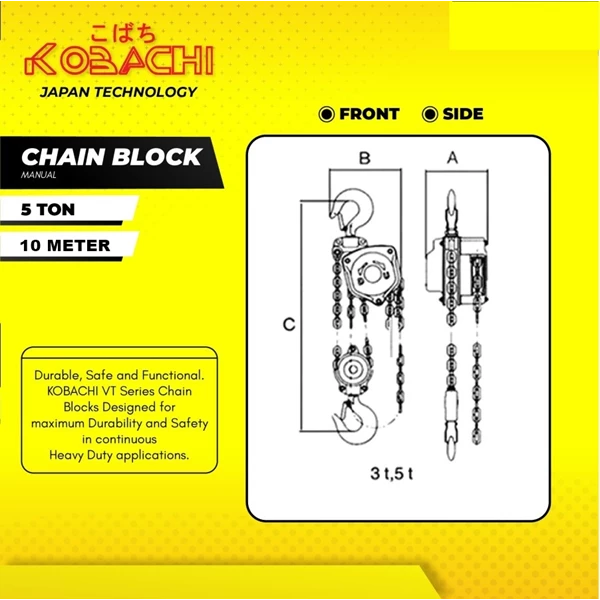 Chain Block 2 Ton x 10 Meter Kobachi Takel Katrol 2 Ton