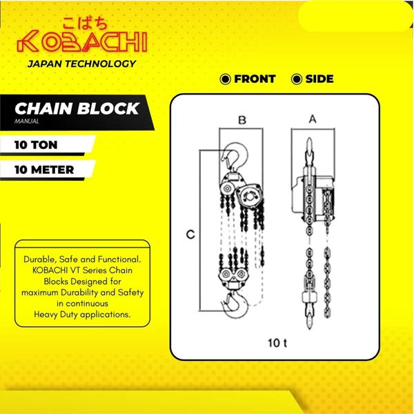 Chain Block 10 Ton x 10 Meter Kobachi Takel Katrol 10 Ton