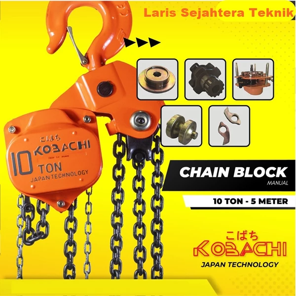 Chain Block 10 Ton x 5 Meter Kobachi Takel Katrol 10 Ton