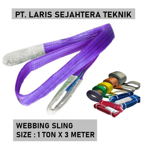 Tali Webbing Sling 1 Ton x 1 Meter Sling Belt Warna Violet