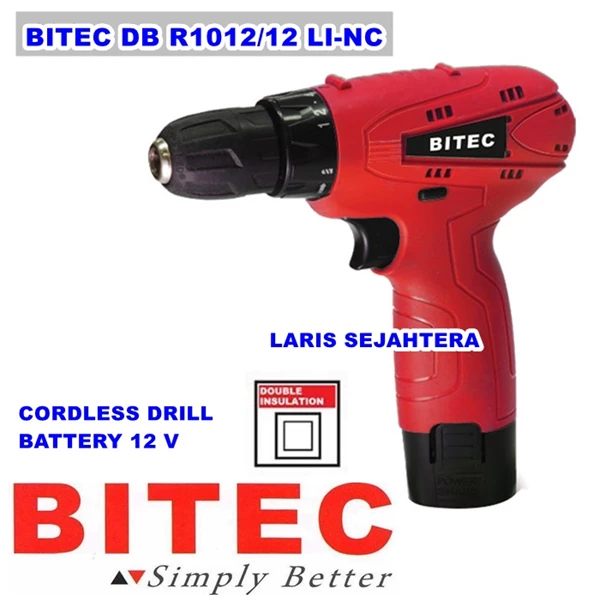 Mesin Bor Cordless Drill BITEC BD R1012-2LI-NC