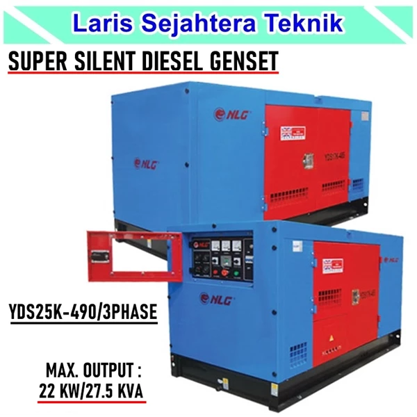 Genset Generator NLG Super Silent Diesel YDS25K-490 3Phase