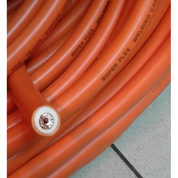 Kabel Las Superflex 70MM Full Tembaga Orange Di Cikarang