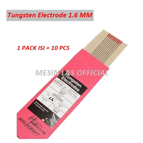 Tungsten Electrodes Weldcraft EWTH-2 Diameter 2.4MM