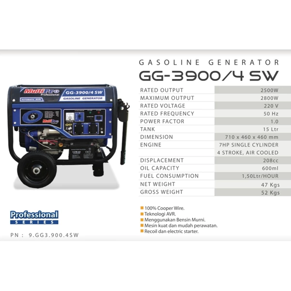 Genset Generator Multipro GG-3900 Murah