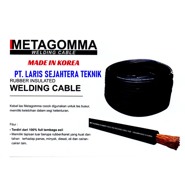 Kabel Las 35MM METAGOMA Full Tembaga Warna Hitam